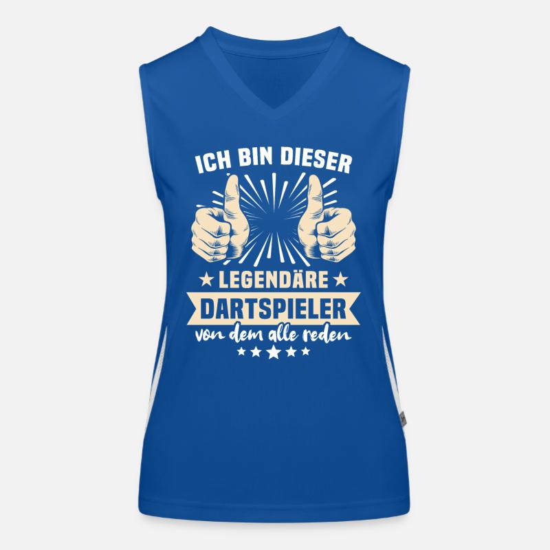 Dartspieler Sprüche Funktionelles Kontrast-Tank Top für Frauen