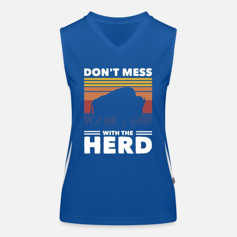 Bison Büffel Funktionelles Kontrast-Tank Top für Frauen