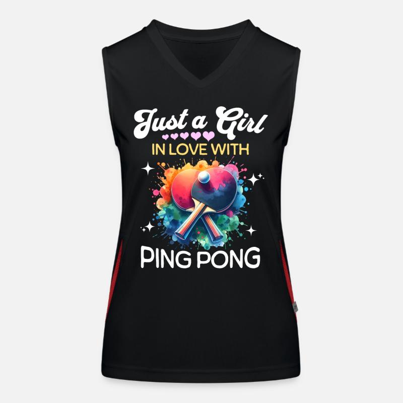Ping Pong Mädchen Funktionelles Kontrast-Tank Top für Frauen