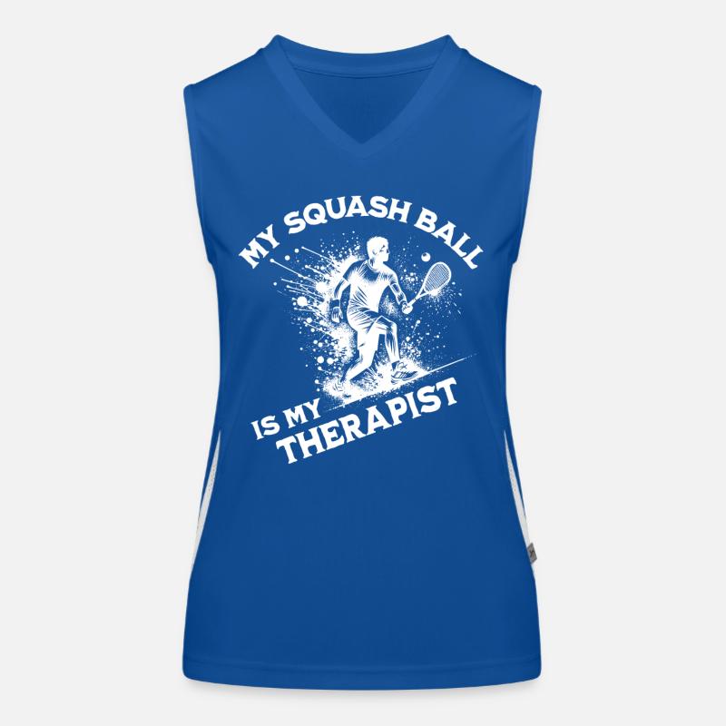 Lustiger Squash Spruch Funktionelles Kontrast-Tank Top für Frauen