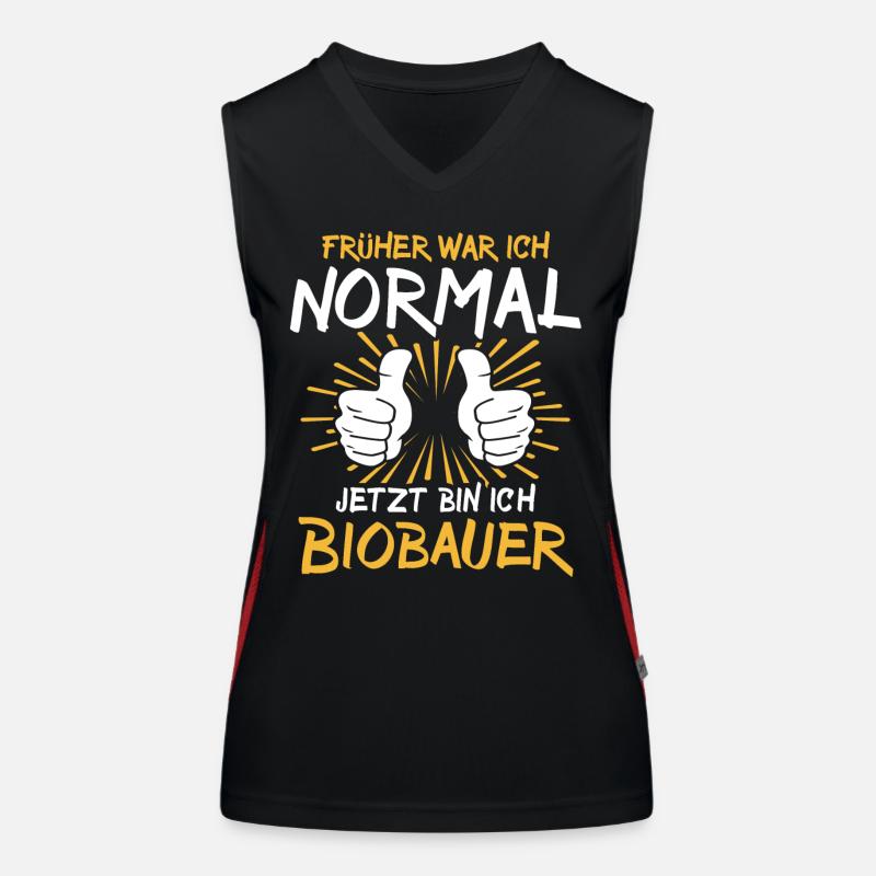 Biobauer Spruch Funktionelles Kontrast-Tank Top für Frauen