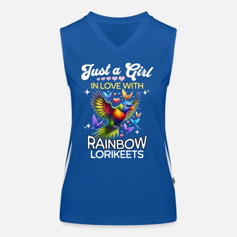 Rainbow Lorikeet Girl Rainbow Lorikeet Women's Functional Contrast Tank Top