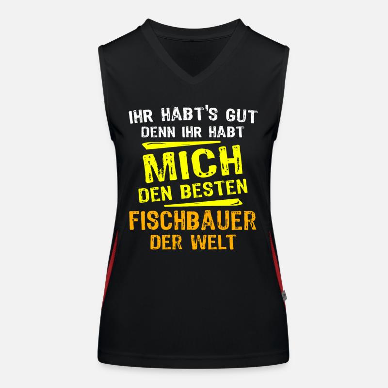 Fischbauer Geschenk Funktionelles Kontrast-Tank Top für Frauen