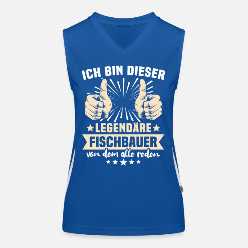 Fischbauer Sprüche Funktionelles Kontrast-Tank Top für Frauen