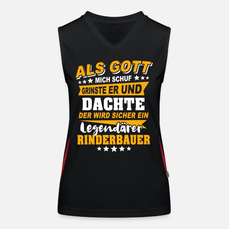 Rinderbauer Sprüche Funktionelles Kontrast-Tank Top für Frauen