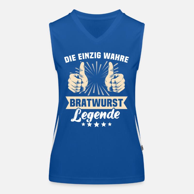 Bratwurst Sprüche Funktionelles Kontrast-Tank Top für Frauen
