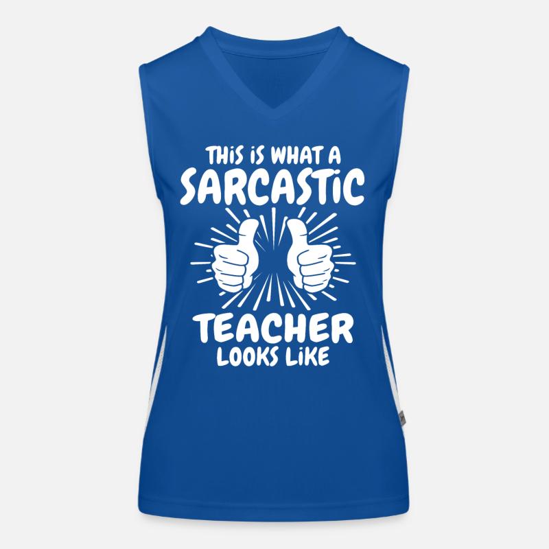 Sarkastischer Lehrer Funktionelles Kontrast-Tank Top für Frauen