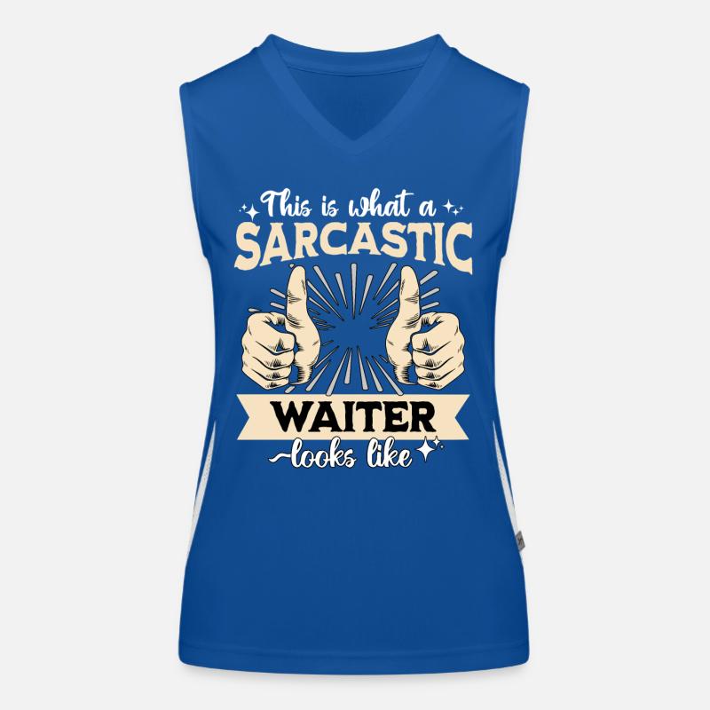 Sarkastischer Kellner Sarkasmus Funktionelles Kontrast-Tank Top für Frauen