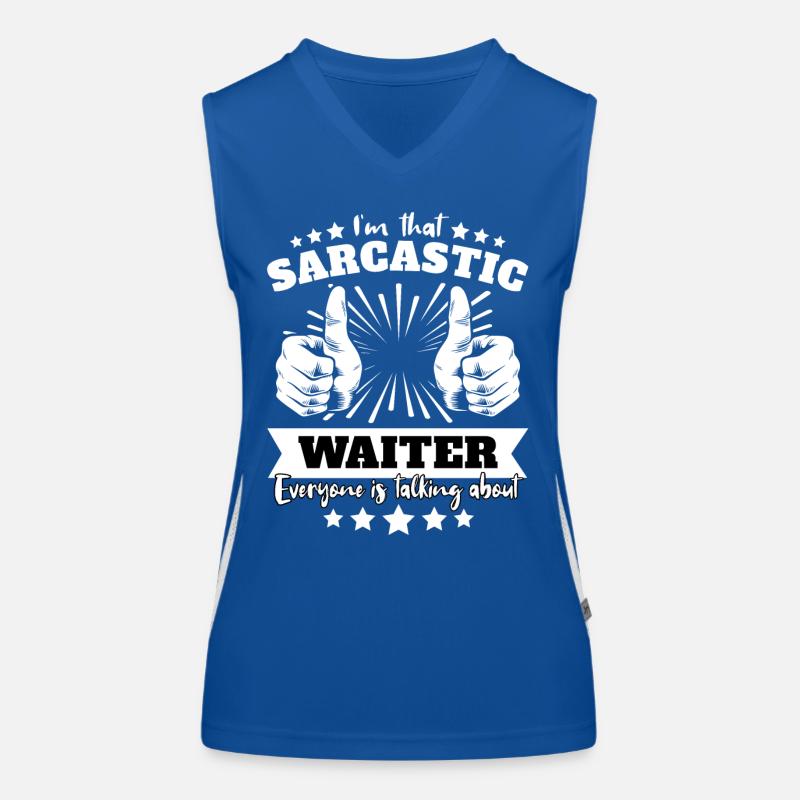 Sarkastischer Kellner Sarkasmus Funktionelles Kontrast-Tank Top für Frauen