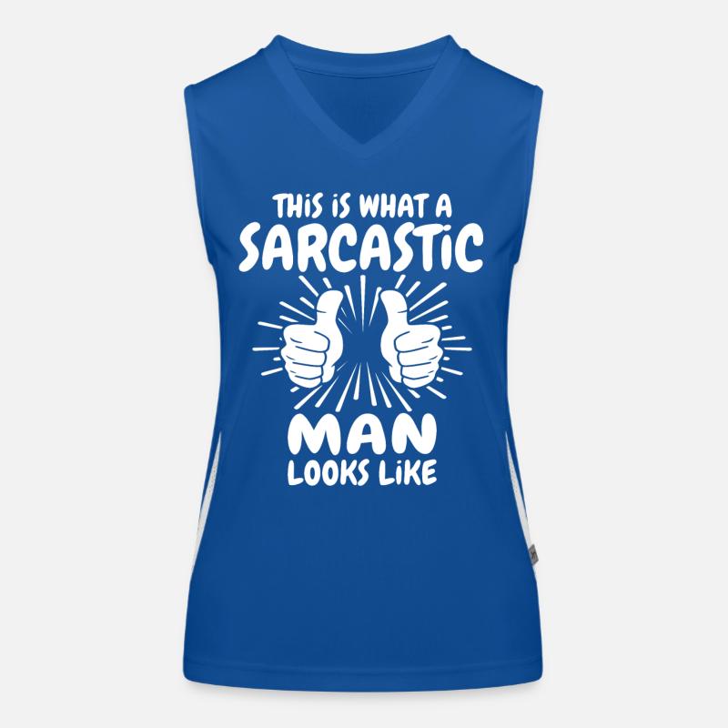Sarcastic Man Women's Functional Contrast Tank Top