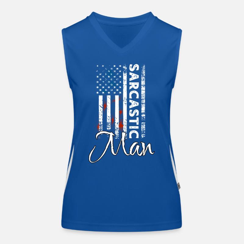 Sarkastischer Mann Funktionelles Kontrast-Tank Top für Frauen