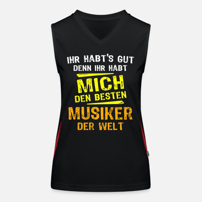 Musician Gift - Women's Functional Contrast Tank Top - black/red