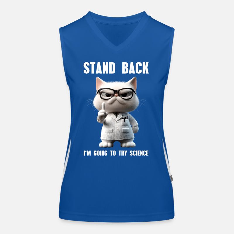 I'm Going To Try Science Meme Katze Wissenschaft Funktionelles Kontrast-Tank Top für Frauen