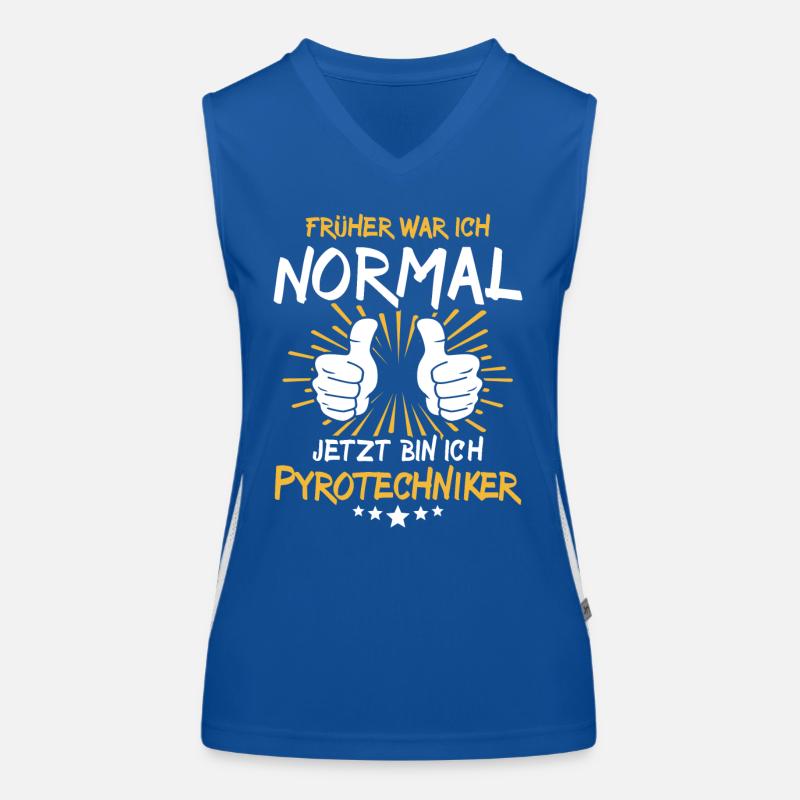 Pyrotechniker Spruch Funktionelles Kontrast-Tank Top für Frauen