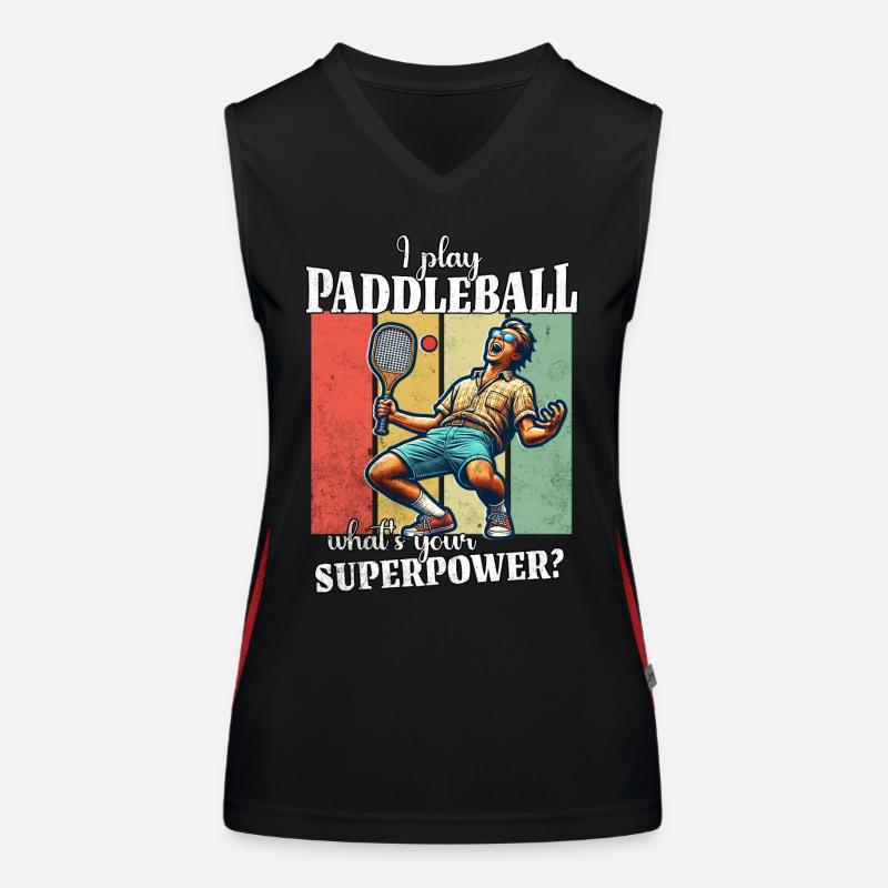 Funny Paddleball Saying Women's Functional Contrast Tank Top