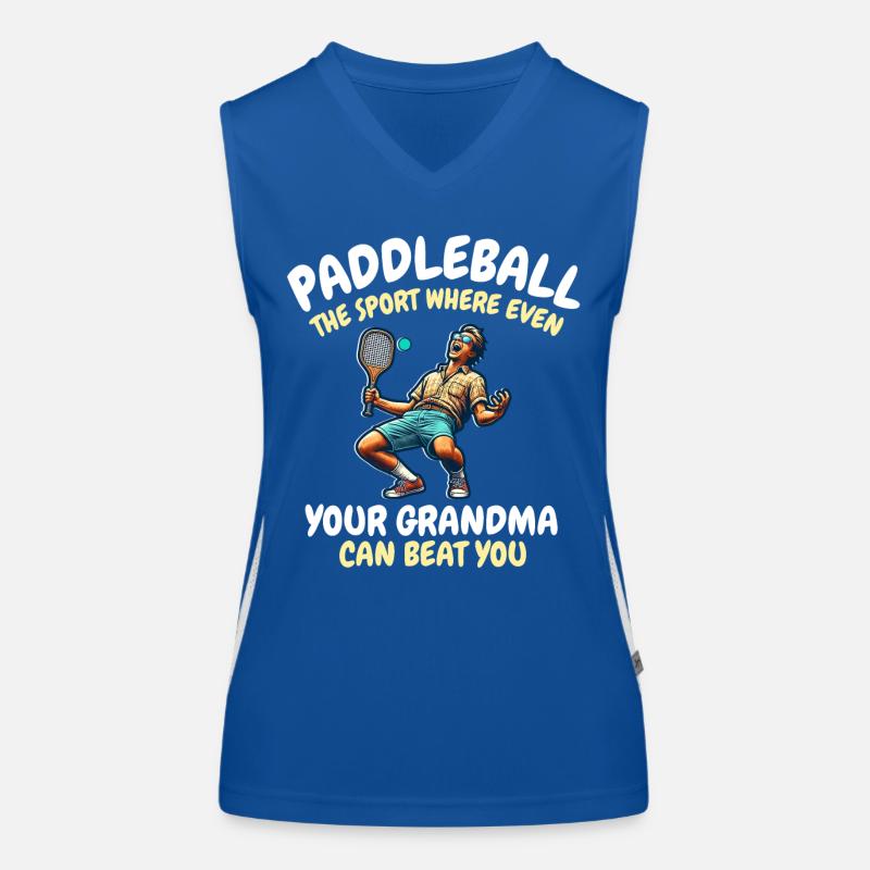 Funny Paddleball Saying Women's Functional Contrast Tank Top