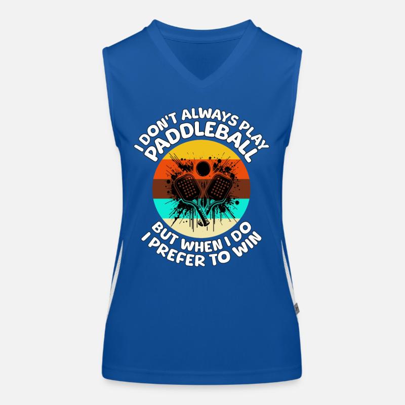 Paddleball Sprüche Funktionelles Kontrast-Tank Top für Frauen