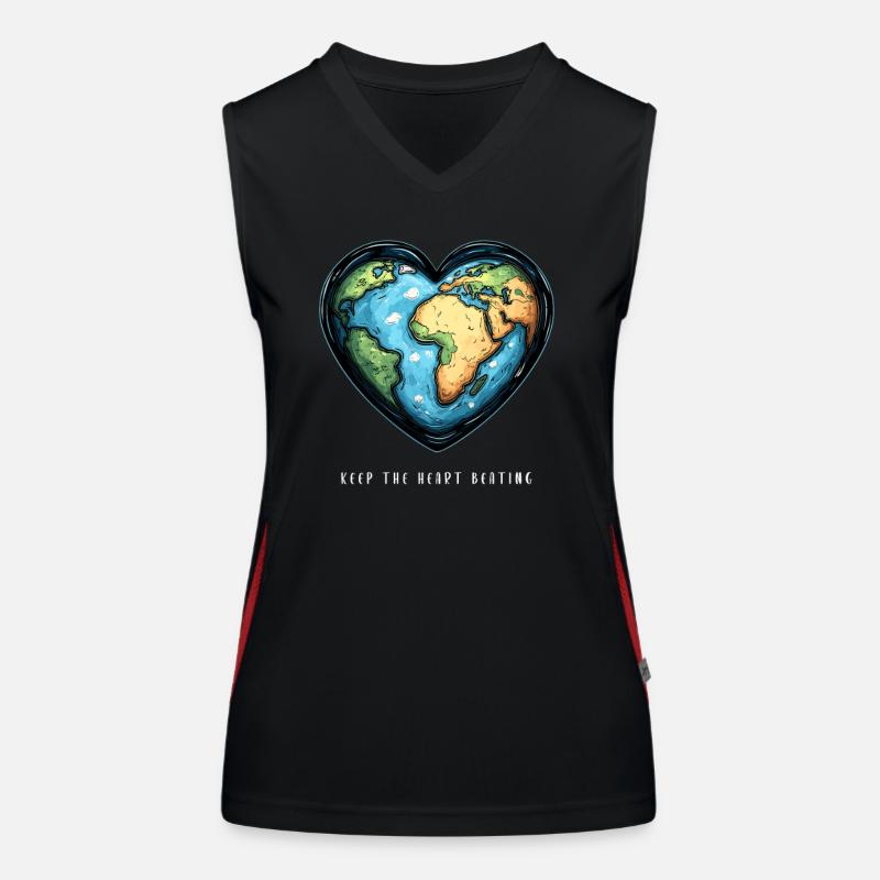 Keep the Heart Beating Environment Earth Day Earth Women's Functional Contrast Tank Top