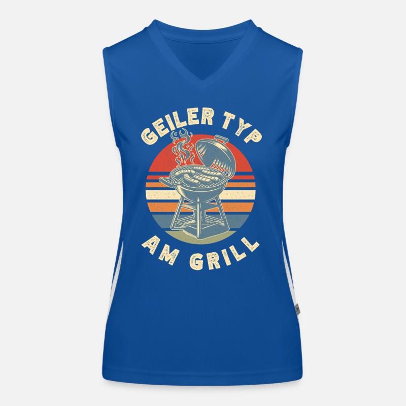 Guy At The Grill Retro BBQ Grilling Gift Women's Functional Contrast Tank Top