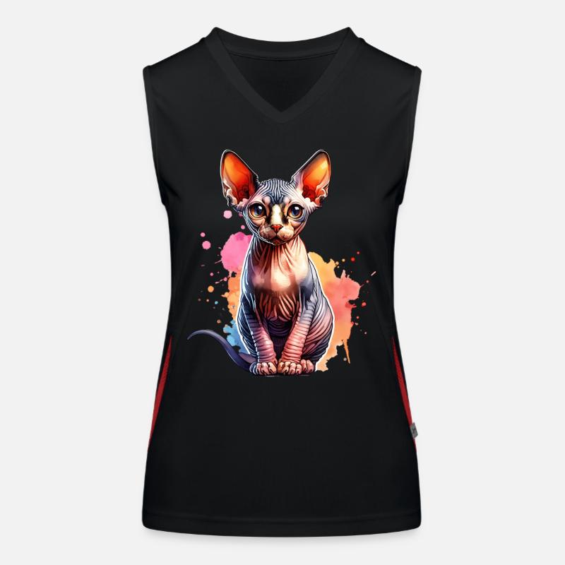 Sphynxkatze Geschenk Funktionelles Kontrast-Tank Top für Frauen
