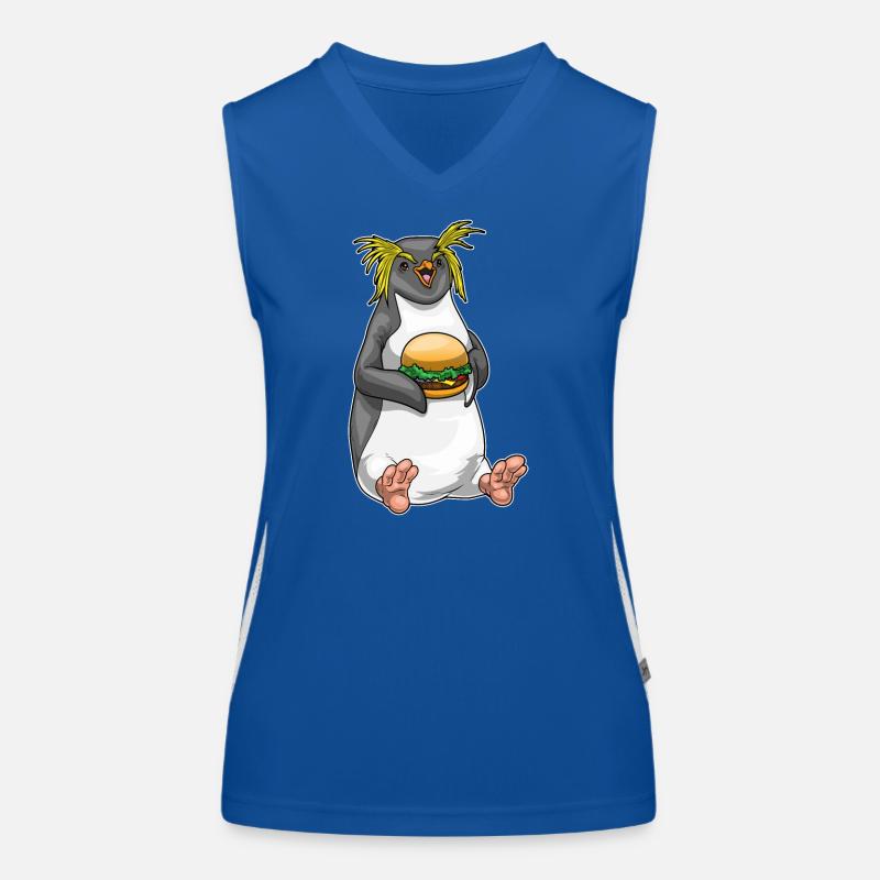 Penguin Cheeseburger Women's Functional Contrast Tank Top