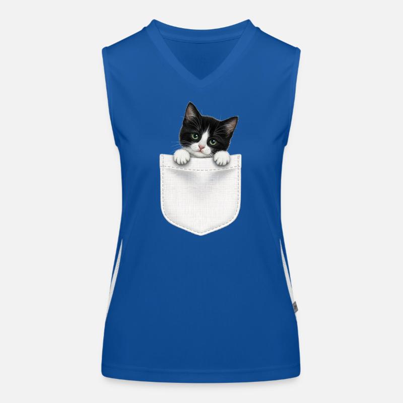 Cat Pocket späht süße Katze in die Tasche Funktionelles Kontrast-Tank Top für Frauen