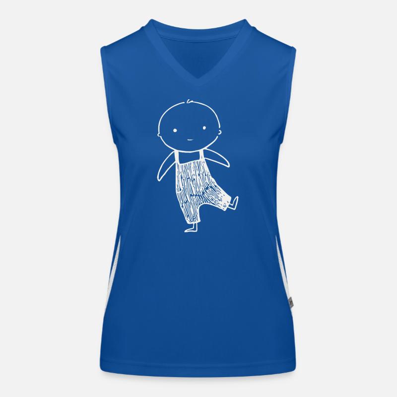 Tiny Doodle in Overalls Women's Functional Contrast Tank Top