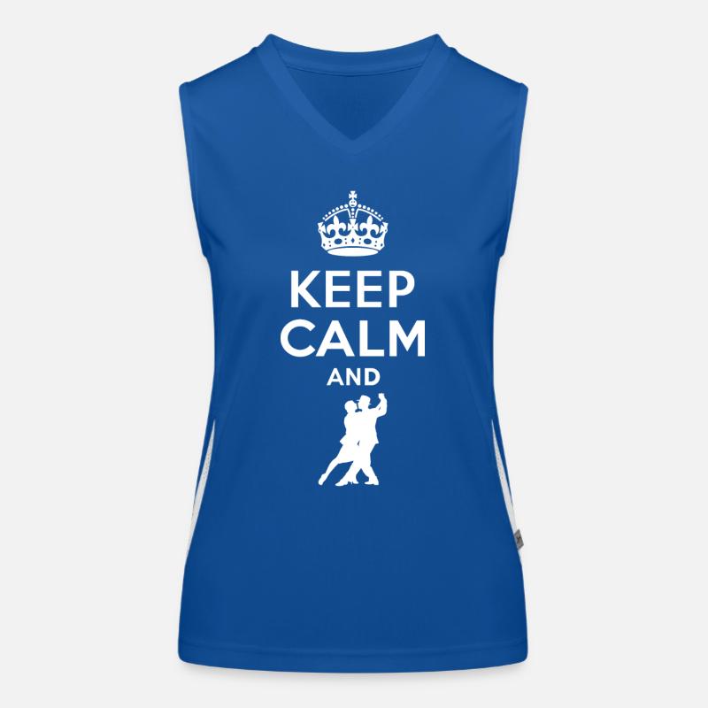 Keep Calm - Tango tanzen Funktionelles Kontrast-Tank Top für Frauen