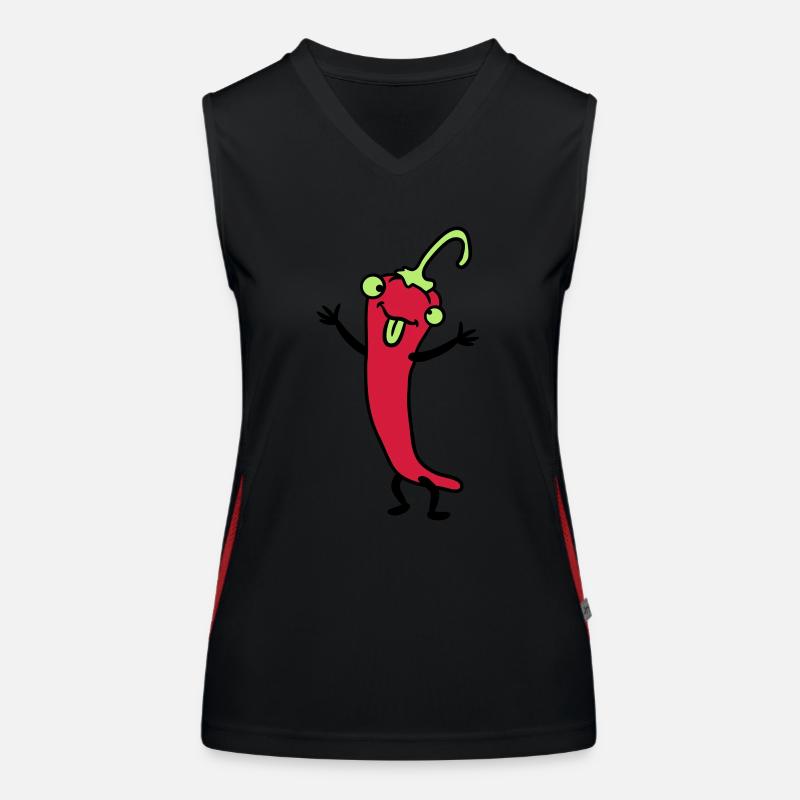 Piment chili peppers chaud BD drôle Débardeur respirant contrasté Femme