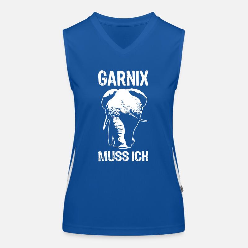 Garnix muss ich - Elefant - Spruch Funktionelles Kontrast-Tank Top für Frauen