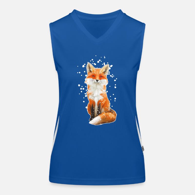 Fox with snowflakes Women's Functional Contrast Tank Top