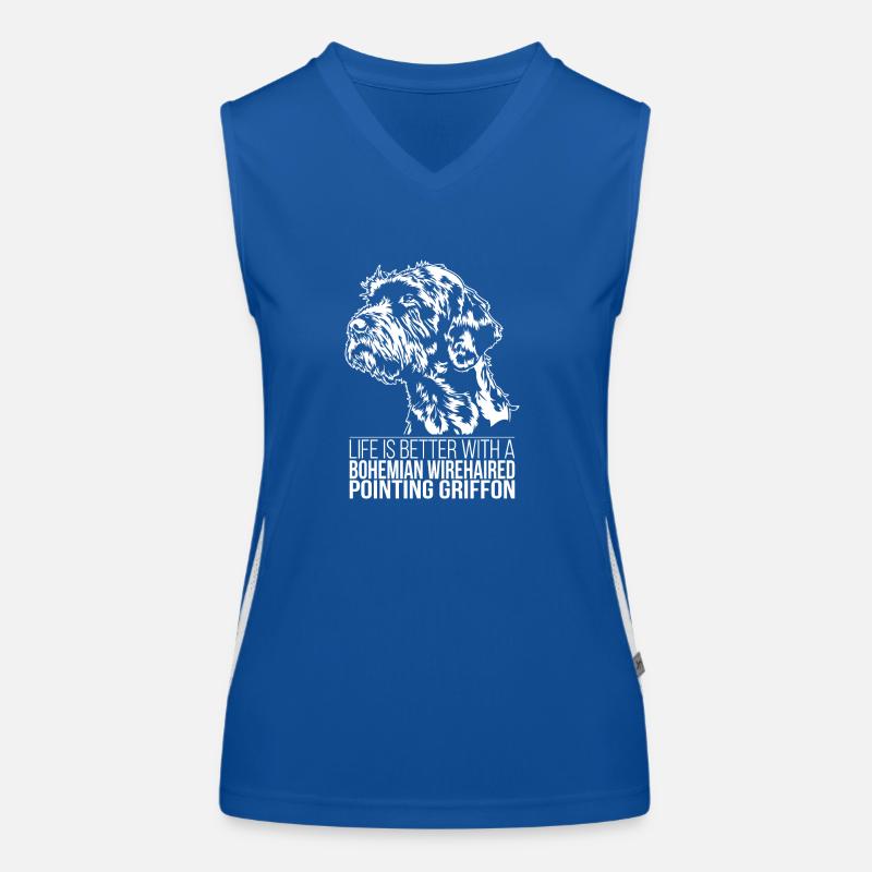 Bohemian Wirehaired Pointing Griffon life better Funktionelles Kontrast-Tank Top für Frauen