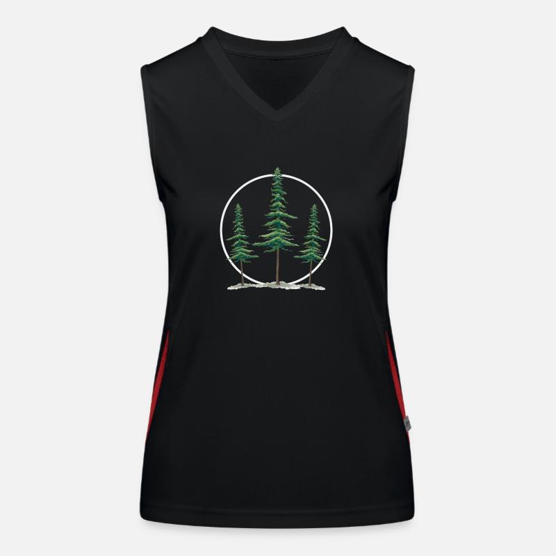 forest bathing shinrin yoku forest air forest man Women's Functional Contrast Tank Top