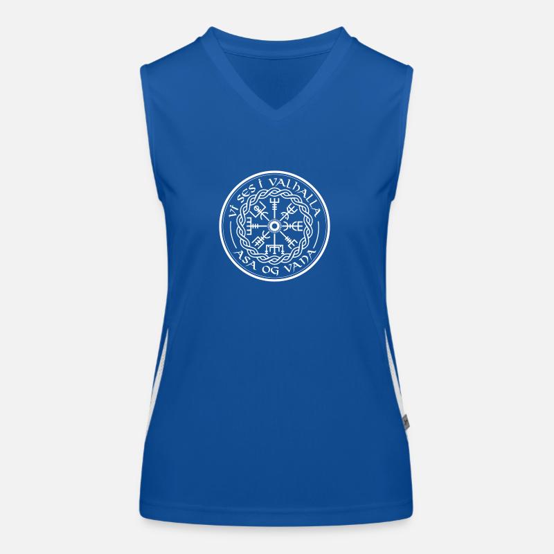 Vegvisir Viking Valhalla Saying Compass Women's Functional Contrast Tank Top