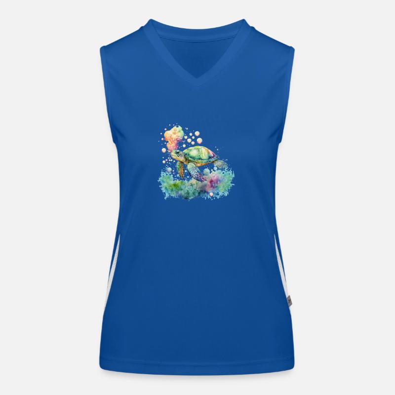 Colorful Turtle Funktionelles Kontrast-Tank Top für Frauen