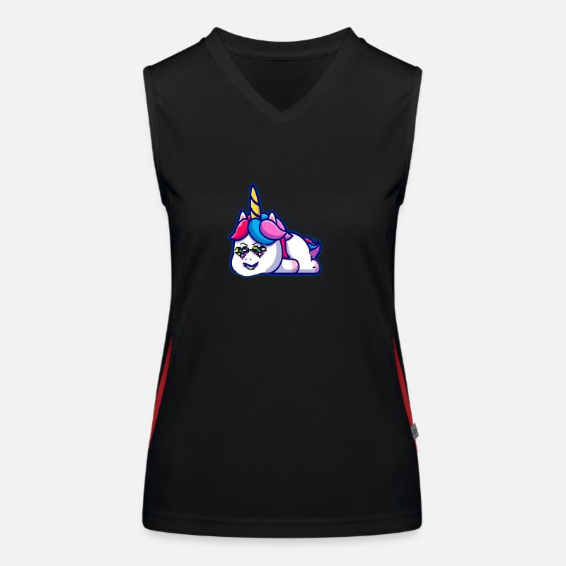 Unicorn,Sleep,Comic,Cool Unicorn,Retro Women's Functional Contrast Tank Top