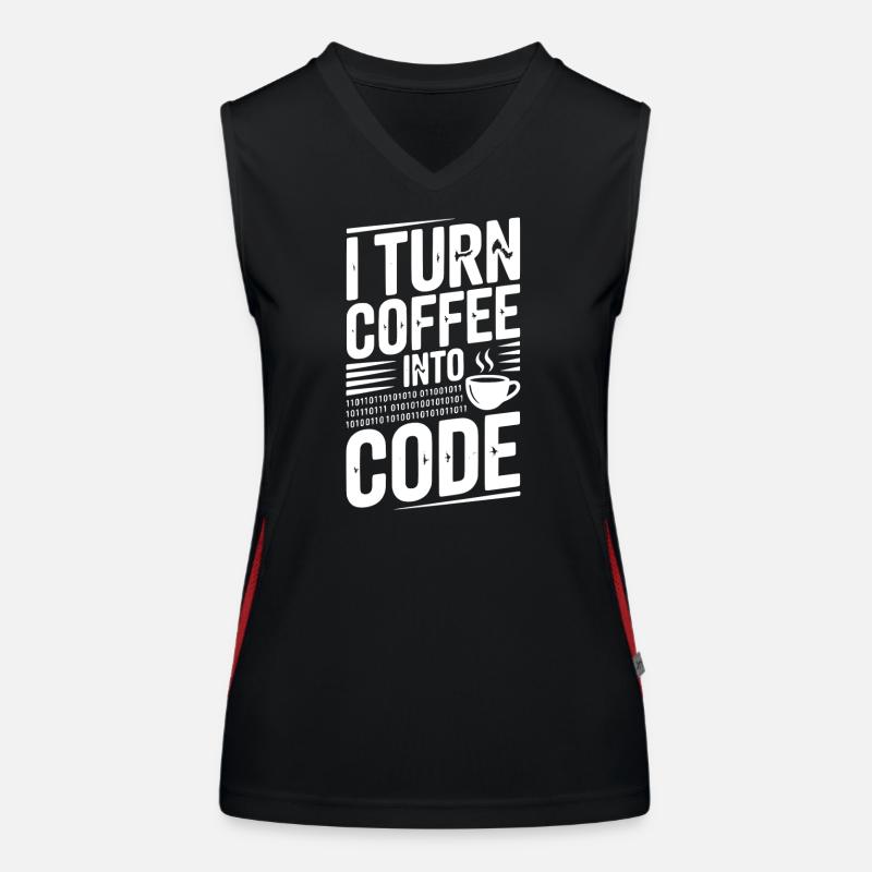 Je transforme le café en code Débardeur respirant contrasté Femme