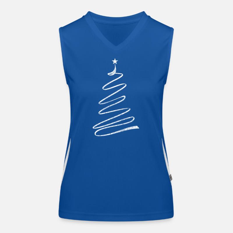 Minimalist Christmas Tree Funny Celebration Women's Functional Contrast Tank Top