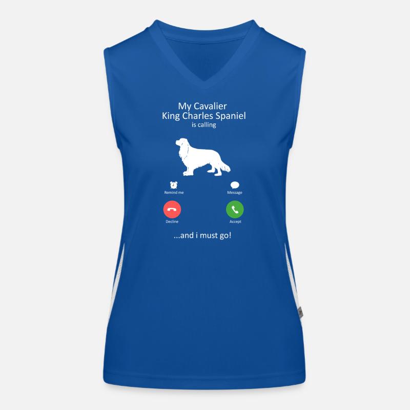 Cavalier King Charles Spaniel ruft Design Funktionelles Kontrast-Tank Top für Frauen