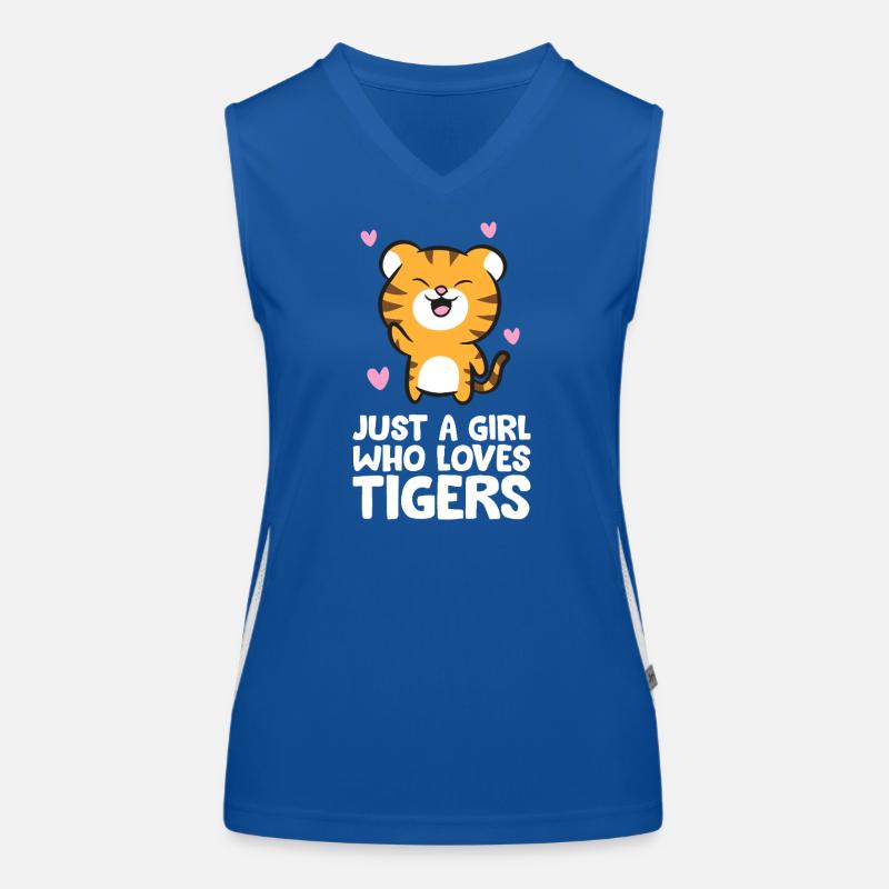Nur ein Mädchen, das Tiger liebt Funktionelles Kontrast-Tank Top für Frauen
