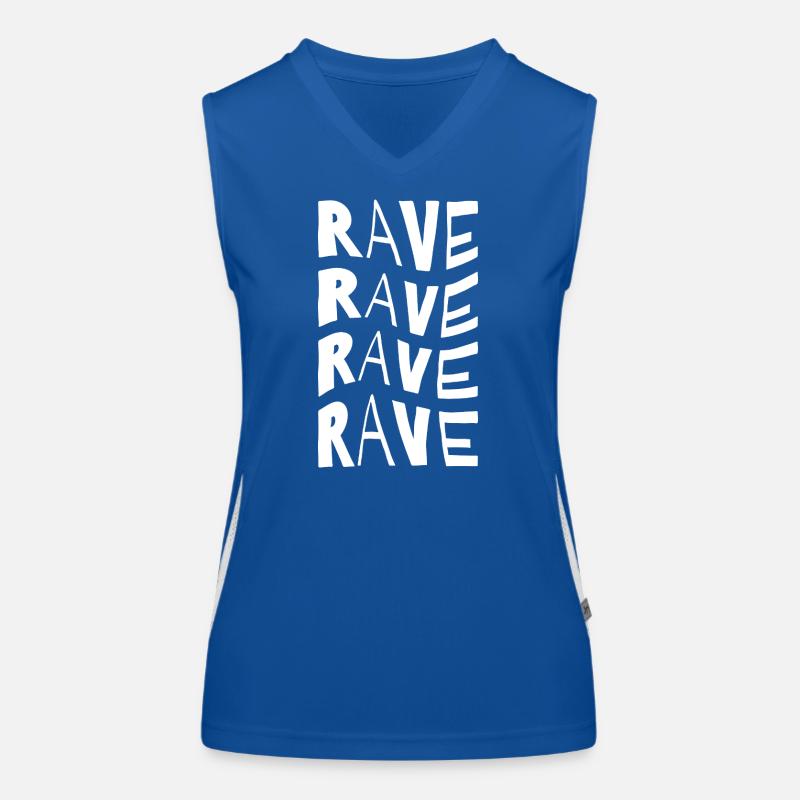 Tipografia Rave Repeat Top sportivo da donna in contrasto cromatico