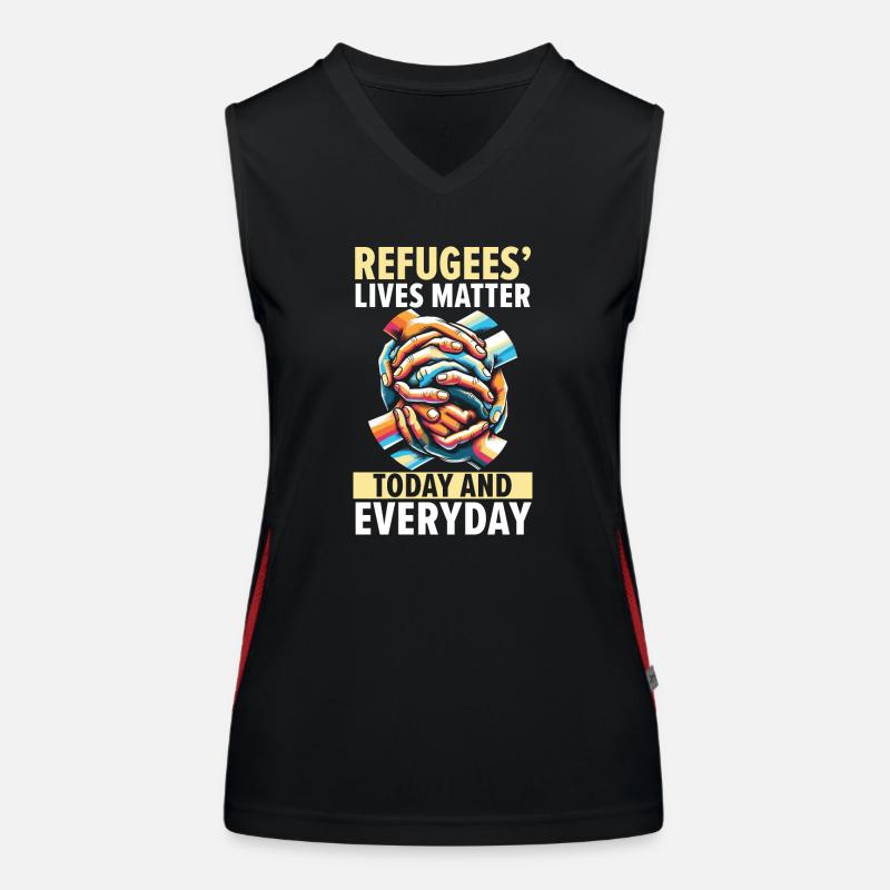 World Refugee Day, Evacuated Immigrants, Women's Functional Contrast Tank Top