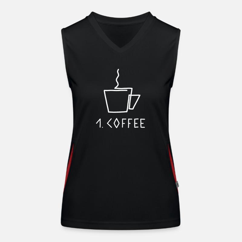 First Coffee Coffee First - Women's Functional Contrast Tank Top - black/red