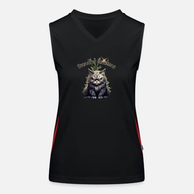 Dreadful Christmas Angry Women's Functional Contrast Tank Top