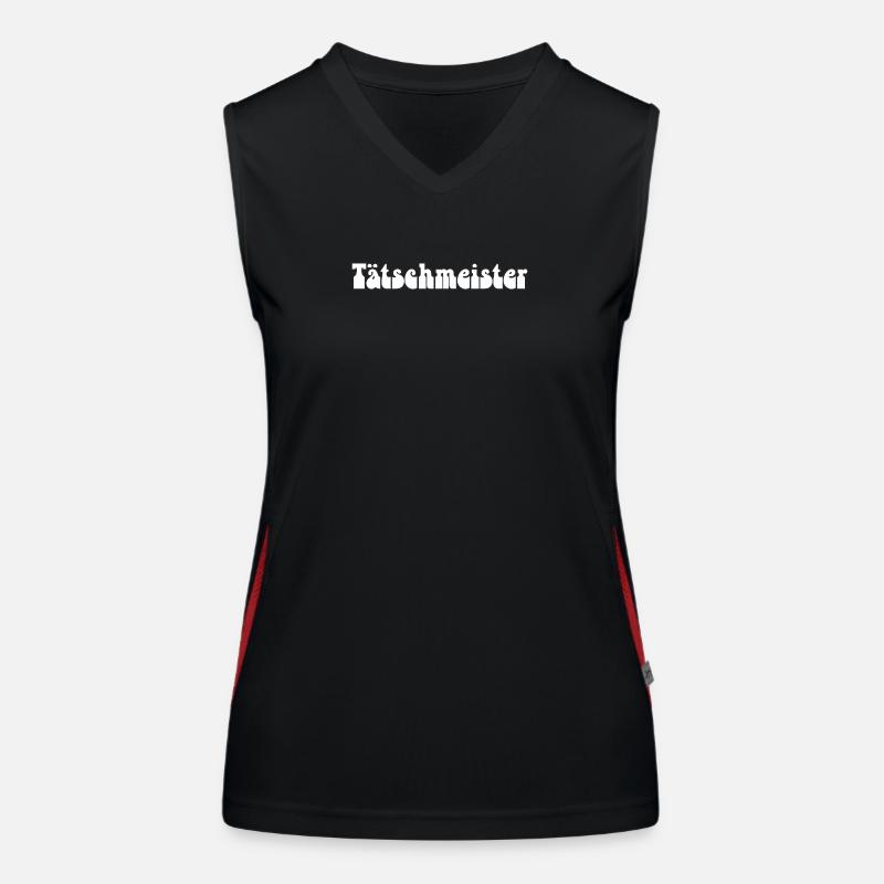 Tätschmeister oder Tätschmeischter gäu Funktionelles Kontrast-Tank Top für Frauen
