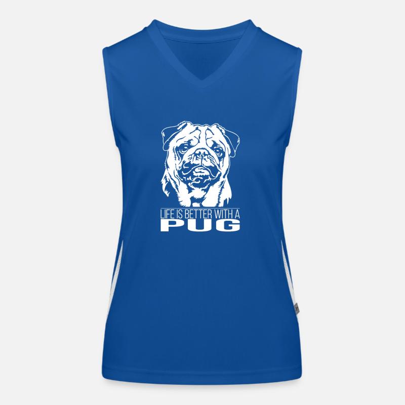 Pug life is better Mops Hunde Wilsigns Funktionelles Kontrast-Tank Top für Frauen