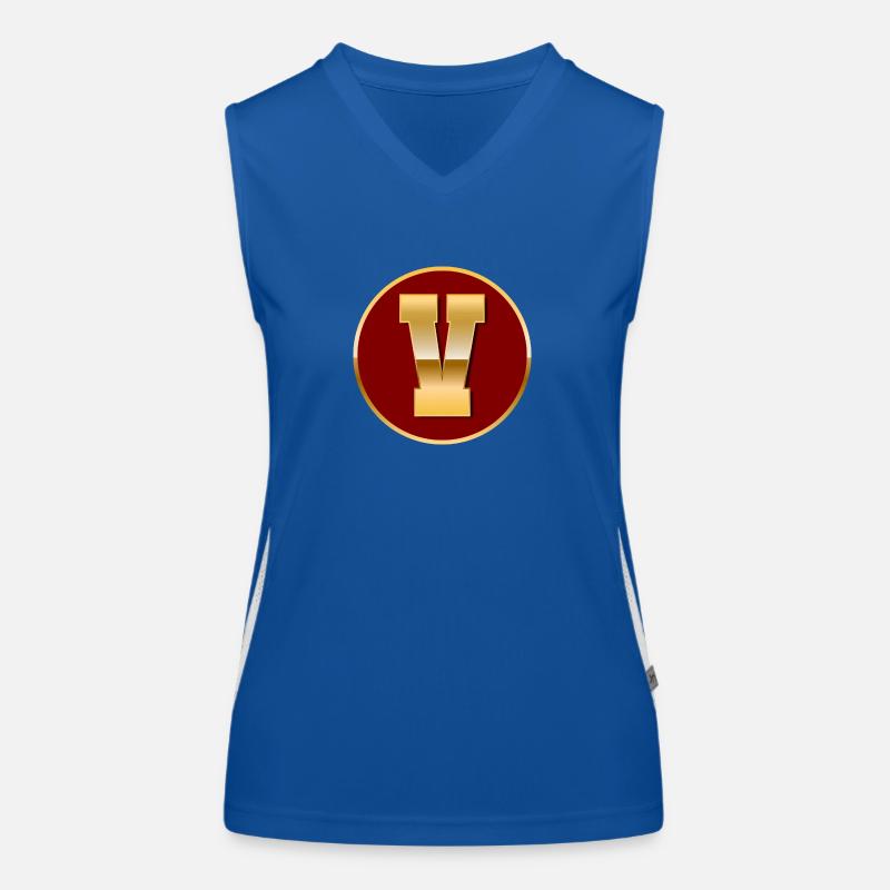Buchstabe V Funktionelles Kontrast-Tank Top für Frauen