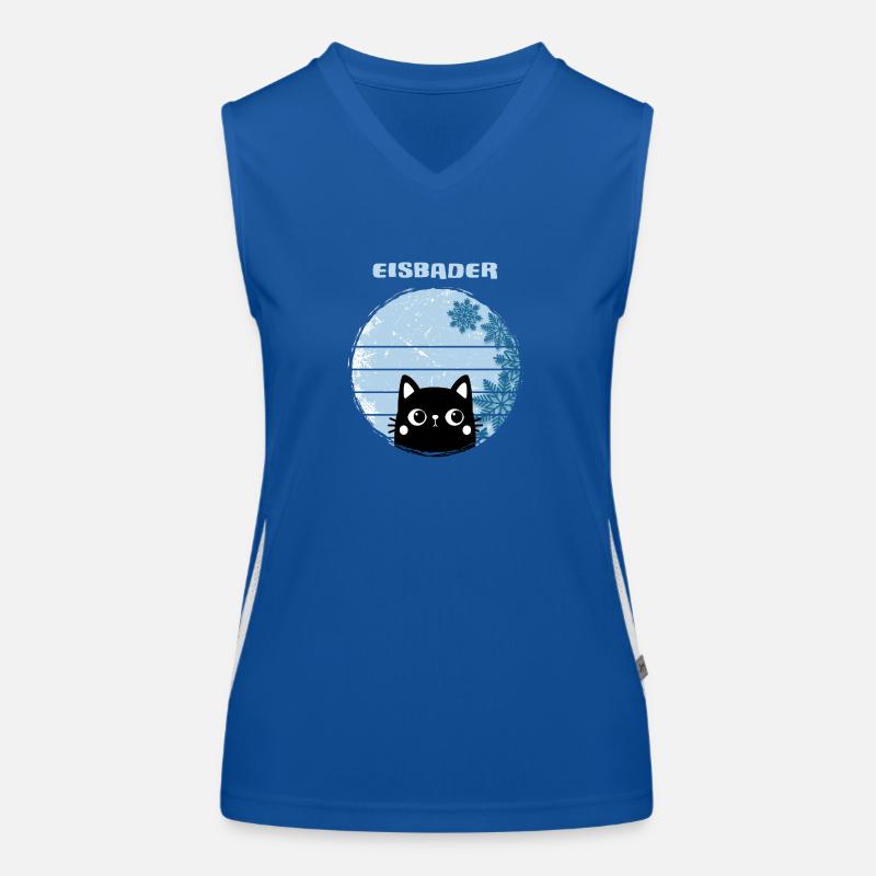 eisbader winterhart winterbader-katze im eisbad Funktionelles Kontrast-Tank Top für Frauen
