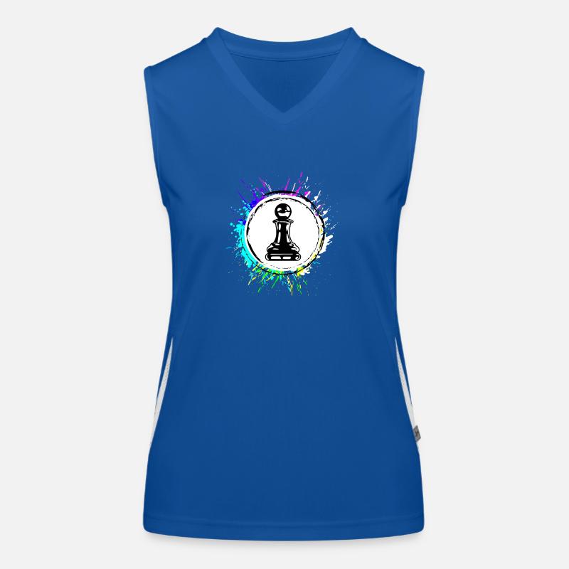 Läufer Bauer Schachfigur Funktionelles Kontrast-Tank Top für Frauen