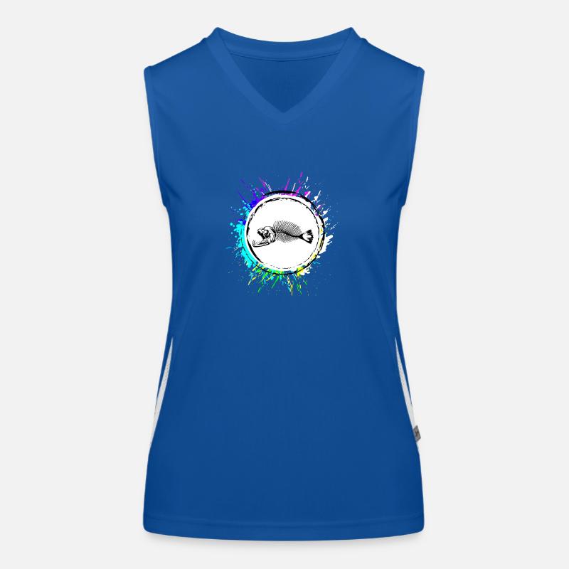 Piranha Bone Fish Women's Functional Contrast Tank Top